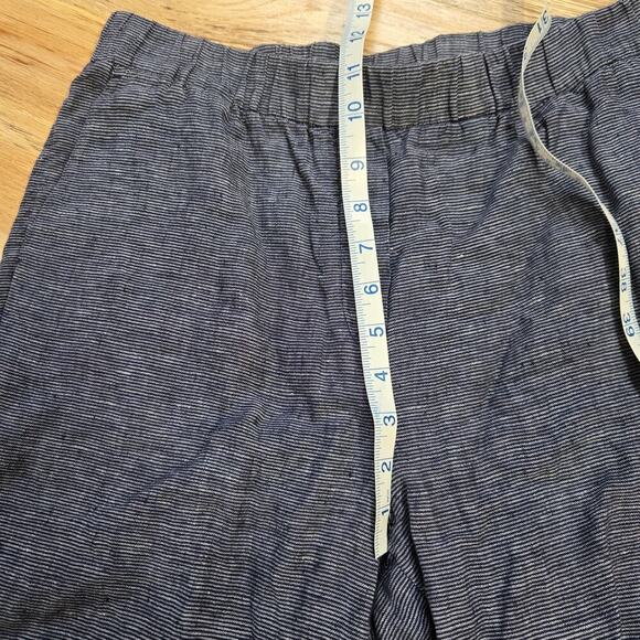 Trenery French Linen Cotton Size 12 Pants Blue Striped - Picture 8 of 9